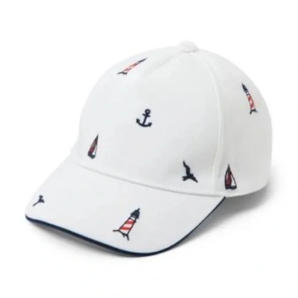 Janie and Jack Set Sail White Cap 2T-3